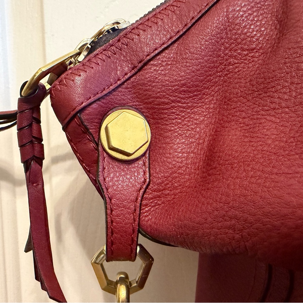 orYANY Burgundy Cassie Leather Satchel Shoulder Crossbody EUC - Picture 6 of 13